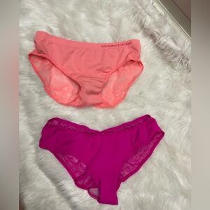Victoria's Secret Vintage Vibrant Pink and Peach Lace Panties